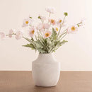 Mitt&Ditt Ceramic Flower Vase, 7.5 inch Off-White Farmhouse Rustic Vase, Handcrafted Weathered Pottery Vases, Small Flower Terracotta Vases for Home Decor, Living Room, Table, Shelf by CozyNest Decor