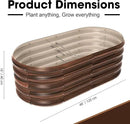 4x2ft Oval Galvanized Raised Garden Bed Kits 16" Tall Outdoor Large Metal Modular Planter Box 9-in-1 Raised Beds for Gardening,Vegetables,Fruits,Flowers & Herbs (Brown) by GreenHaven Gardens