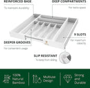 ROYAL CRAFT WOOD Luxury Bamboo Kitchen Drawer Organizer - Silverware Organizer - Utensil Holder and Cutlery Tray with Grooved Drawer Dividers for Flatware and Kitchen Utensils (9 Slot, White) by CozyNest Decor