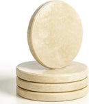 Beige Natural Travertine Marble Coasters Set of 4, Round 4 Inch Diameter Drink Marble Coasters for Housewarming Gifts, Anniversaries, Office Decorations Protect Tables from Stains & Scratches by CozyNest Decor