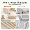 Tiny Land 2-in-1 Foldable Kids Couch with Pockets – Soft Thick Toddler Sofa, Lounger Couch, Convertible Kids Chair for Playroom, Bedroom or Living Room, Gift for Boys & Girls(Beige) by CozyNest Decor