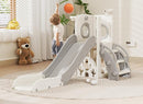 KORIMEFA 7 in 1 Toddler Slide, Kids Slide for Toddlers Baby 1-3 Years Old, Indoor and Outdoor with Basketball Hoop & Golf Set, Plastic Slides for Kids Easy Assembly, Grey by TinyTreasures Baby Boutique