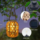 Solar Rattan Lantern Outdoor Hanging Lights with Handle, Waterproof Rattan Solar Lantern, Natural Bamboo LED Decorative Garden Lights for Yard, Patio, Wedding, Home Decoration by GreenHaven Gardens