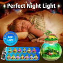 Dinosaur Light-Up Terrarium Kit for Kids- Birthday Gifts for Boys Ages 4 5 6 7 8-12 Year Old- Dinosaur Toys for Boys with Multicolor LED Light & Remote by CozyNest Decor