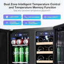 Tylza Wine and Beverage Refrigerator, 24 inch Dual Zone Wine Beverage Cooler Built-in and Freestanding, with Seamless Stainless Steel Door Quick Cooling Under Counter Beer Wine refrigerator by CozyNest Decor