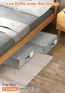 punemi Low Profile Under Bed Storage, 5 inches High Underbed Storage Containers With Sturdy Sidewalls & Bottom, Slim Under Couch Sofa Storage, Shallow Under Bed Organizer Clothes Storage Bins, 2Pack by CozyNest Decor