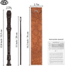 Recorder Instrument for Beginner Kids Adults,8-Hole Soprano Descant Recorder Music Flute with with Cleaning Rod & Leather Case For School Student Home Entertainment(2-Carved Light Brown) by TinyTreasures Baby Boutique