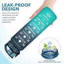 Enerbone Water Bottle, Leakproof BPA & Toxic Free, Motivational Water Bottle with Times to Drink and Straw, Fitness Sports Water Bottle with Strap for Office, Gym, Outdoor Sports by CozyNest Decor