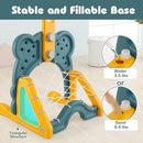 Costzon Toddler Basketball Hoop, 4-in-1 Kids Sports Activity Center with Rim, Soccer Goal, Golf, Ring Toss, Height Adjustable Kids Basketball Hoop with Fillable Base for Indoor Outdoor (Green Frog) by TinyTreasures Baby Boutique