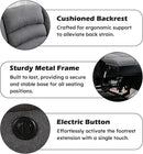 EBELLO Classic Power Recliner Chair, Oversized Electric Reclining Chair with Overstuffed Cushion and Back, Soft Fabric Adults Single Recliner Sofa for Living Room, Set of 2 Grey by CozyNest Decor