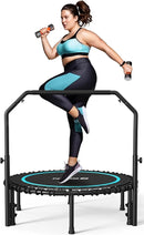 BCAN 40"/48" Mini Rebounder Trampoline for Adults with Bar, 450/550LBS Fitness Trampoline with Bungees, Adjustable Handle, Stable & Quiet, Indoor Outdoor, Whole-Body Workout & Relaxation at Home by TinyTreasures Baby Boutique