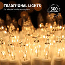 300LIGHTS(2*150L) Warm White Extra-Bright with End Connectors Christmas Decorative Lights 19.44m UL Certified Mini String Light Set Waterproof for Home Garden Holiday Tree Party Patio Wedding by CozyNest Decor