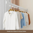 Clothes Drying Rack Wall Mounted, Retractable Drying Racks for Laundry, Foldable Drying Rack With 12 Hooks, Sturdy Tri-Fold Wall Mounted Space Saver for Laundry Room Balcony Bathroom - 49.8", White by CozyNest Decor