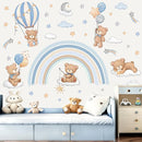 decalmile Rainbow Animal Wall Decals Hot Air Balloon Animals Bear Clouds Wall Stickers Baby Nursery Kids Bedroom Living Room Wall Decor by TinyTreasures Baby Boutique