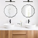 Fabuady Black Round Wavy Edge Mirror - 20'' Circle Wall Mirror with Metal Frame, Decorative Hanging/Leaning Mirrors for Bathroom, Bedroom, Living Room, Hallway, Entryway, Office, Home Decor by CozyNest Decor