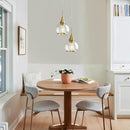 Pendant Light Fixtures Kitchen: 2 Pack Modern Gold Island Light with Clear Glass - 6 Inch Mid Century Globe Kitchen Lighting Chandeliers Ceiling for Foyer Bedroom by CozyNest Decor