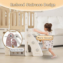 KORIMEFA 8 in 1 Toddler Slide Set, Kids Slide for Toddlers Age 1-3, Toddler Climber PlaySet with Basketball Hoop and Ball, Outdoor Indoor Kids Playground for Toddlers 1-3, Beige by TinyTreasures Baby Boutique
