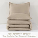 Litanika Khaki Comforter Set Full Size, 3 Pieces Solid Bedding Comforter Set, All Season Down Alternative Bed Set (79x90In Comforter & 2 Pillowcases) by CozyNest Decor