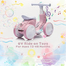 6V Electric Baby Balance Bike for 1 Year Old Boys Girls Ride on Toys 12-48 Months Toddler Balance Bike, 4 Wheels Kids First Bike with Remote Control First Birthday Gifts- Pink by TinyTreasures Baby Boutique