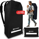 ONGUARD Waterproof Single and Double Stroller Bag for Airplane - Travel Stroller Cover for Air Travel and Storage - Gate Check Bag Backpack- Baby Airplane Essentials - Black by TinyTreasures Baby Boutique