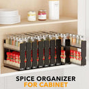 SpaceAid Bamboo Pull Out Spice Rack Organizer for Cabinet, Heavy Duty Slide Out Seasoning Kitchen Pantry Sliding Vertical Organization, 7.6" Wide, 3 Drawers(2" Wide), 2-Tier, Black by CozyNest Decor