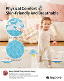 Baby Play Mat 79x71x0.6 inches, Fabric Cloth Surface Extra Large & Thick Foldable Play Mats for Baby Girls Boys, Waterproof & Anti-Slip Portable Baby Floor Mat for Tummy Time with Travel Bag by TinyTreasures Baby Boutique