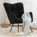 NIOIIKIT Nursery Rocking Chair Teddy Upholstered Glider Rocker Rocking Accent Chair Padded Seat with High Backrest Armchair Comfy Side Chair for Living Room Bedroom Offices (Black Teddy) by TinyTreasures Baby Boutique