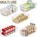 Clear Fridge Organizer, Refrigerator Organizer Bins with Handle, Freezer, Kitchen Cabinet, Pantry Organization, BPA Free Fridge Organizers (12.4 inch 8 Pack) by CozyNest Decor
