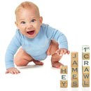 I'm Solid Wood Baby ABC Alphabet Milestone Age Blocks, Personalized Own Name, Gender Neutral, Newborn Gifts & Keepsakes for Picture Props (1.4" / 16 Pcs/Grey) by TinyTreasures Baby Boutique