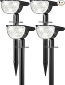 Solar Lights Outdoor Waterproof IP65, 76 LED 3 Lighting Modes Solar Spot Lights Outdoor Yard Garden Landscape Pathway (Cool White, 4 Pack) by GreenHaven Gardens
