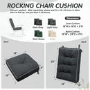YZ HOME Rocking Chair Cushion, Set of Thicken Seat & Back Chair Cushions with Memory Foam, Non-Slip Chair Pad with Ties for for Indoor&Outdoor Rocker, Dark Grey, 28 * 18 * 5/18x18x5 by CozyNest Decor