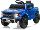 12V Ride on Car Licensed Ford F-150 Raptor, Kids Electric Car with Remote Control, LED Light/Music/MP3, Truck Bed Storage, 3-Point Seat Belt (12V, Blue) by TinyTreasures Baby Boutique