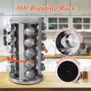 DOUBLE 2 C Revolving Spice Rack with 20 Jars, Rotating Spice Rack Organizer, Seasoning Organizer with Labels, Stainless Steel Spice Carousel for Kitchen Countertop, Cabinet by CozyNest Decor