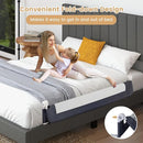 HONEY JOY Bed Rail for Toddlers, 60-Inch Extra Long, Foldable Portable Swing Down Safety Bed Guard Rail, Toddler Bed Rails for Crib, King Queen Full Twin Size Bed Mattress (Gray) by TinyTreasures Baby Boutique