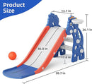 67i Toddler Slide for Indoor & Outdoor Play with Basketball Hoop, Anti-Slip Steps, 46.8in Baby Climber (Blue) by TinyTreasures Baby Boutique