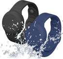 2 Pack Waterproof Airtag Wristband Kids - Anti-Lost Silicone Airtag Holder Cases for Toddler - GPS Tracker Watch Band (Black+Blue) by TinyTreasures Baby Boutique