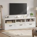 IDEALHOUSE 70in TV Stand for TVs up to 80", Mid Century Modern Entertainment Center with Storage Drawer and Open Shelves, TV Console Media Cabinet for Living Room, Bedroom, Antique White by CozyNest Decor