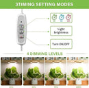 LORDEM 6.3" Bamboo Ceiling Grow Lamp for Indoor Plants, 216 LEDs Full Spectrum Halo Plant Light, Under Cabinet Grow Lights with 4/8/12H Auto Timer Switch Modes, 4 Dimmable Brightness Levels, Tri Head by GreenHaven Gardens
