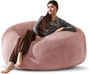 Bean Bag Chair 4Ft, Memory Foam Filled, Large Beanbag Chairs for Adults and Teens, Soft Sofa with Removable Flannel Cover, Round Couch for Living Room Bedroom College Dorm (Pink, 4FT-47×47"×24") by CozyNest Decor