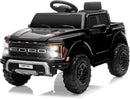 12V Ride on Car Licensed Ford F-150 Raptor, Kids Electric Car with Remote Control, LED Light/Music/MP3, Truck Bed Storage, 3-Point Seat Belt (12V, Black) by TinyTreasures Baby Boutique