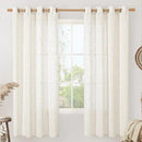 LAMIT Linen Blended Curtains 72 inch for Bedroom, Linen Textured Light Filtering Drapes Bronze Grommet Boho Neutral Panels for Farmhouse/Living Room, 2 Panels, 52 x 72 Inch, Cream by CozyNest Decor