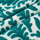 HWY 50 Teal Decorative Throw Pillow Covers 18x18 Inch (1 Piece), Embroidered Cotton Farmhouse Cushion Cover Pillow Case for Sofa Couch Living Room Bed Bedroon, Floral Branches by CozyNest Decor