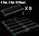 Antimbee Spice Drawer Organizer, 4 Tier- 8 Pack Kitchen Spice Rack Tray for Drawer, Expandable From 13" to 26" Acrylic Seasoning Organizer Rack Holds up 56 Spice Jars (Jars not Include) by CozyNest Decor