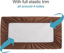NTBAY 2 Pack Waterproof Crib Mattress Protector, Quilted 28"x52" Toddler Fitted Sheet - Machine Washable - Soft and Breathable Mattress Pad Cover for Crib, Nursery, Daycare, Cot, Brown by TinyTreasures Baby Boutique