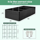 8×4×2ft Galvanized Metal Raised Garden Bed, Metal Planter Kit Box Outdoor for Deep-Rooted Vegetables, Flowers, Green and Herbs by GreenHaven Gardens
