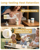 Portable Baby Bottle Warmer for Travel – 17oz Cordless Milk Warmer with Detachable Battery, USB Rechargeable Breast Milk Warmer, Baby Bottle Heater for Home and On-The-Go Use by TinyTreasures Baby Boutique