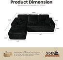 ovios 105” Modular Sectional Sofa with Thicken Seat Cushion, Cloud Couch with Deep Seat, Modern L-Shape Sofas Couches with Chaise,Upholstered Couches for Living Room Bedroom,Black by CozyNest Decor