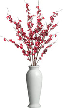 4Pcs Cherry Blossom Branches Artificial Flowers for Spring Summer Indoor Decoration,Faux Long Stem Artificial Flowers for Wedding Home Office Bedroom Party Table Centerpieces Decor(Red) by CozyNest Decor