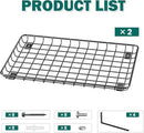EVERHANGER Garage Wall Shelves 12x18 Inch, Wall Mounted Storage Shelf, Metal Shelf Rack, Heavy-Duty Shelf Organizer 2 Pack, Black by CozyNest Decor