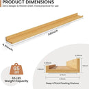 Fun Memories Picture Ledge Shelves Set of 2, 55 Inch Rustic Wall Mounted Floating Shelves with Lip for Home Storage and Décor in Bathroom, Kitchen, Nursery, Bedroom, Living Room, Oak by CozyNest Decor